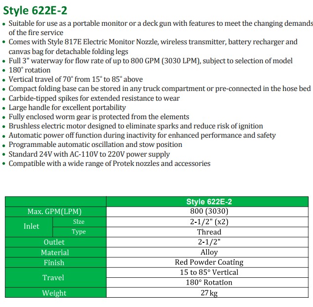 Protek 622-2E tækniupplýsingar
